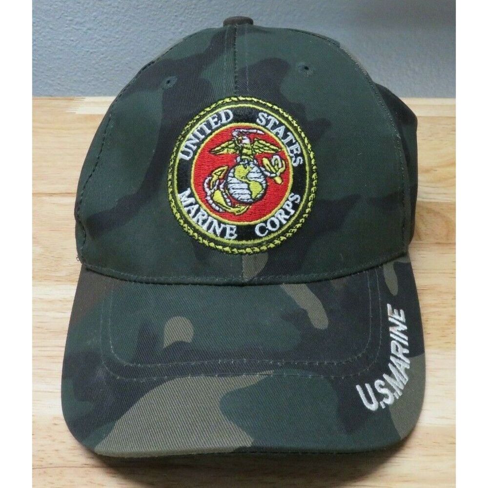 Elite USA Sportswear USMC UNITED STATES MARINE CORPS CAMO HAT CAP‎ Strap Back